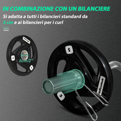 Set di 2 Dischi Pesi in Acciaio con Rivestimento in Gomma per Bilanciere