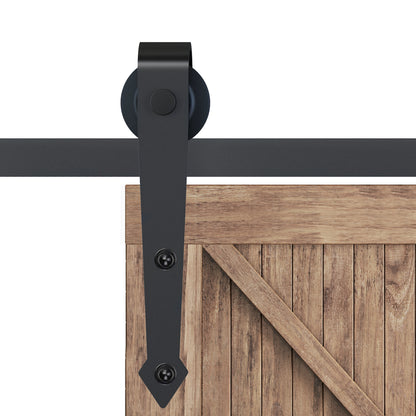 Kit Binario per Porta Scorrevole Singola Stile Rustico in Acciaio al Carbonio, Marrone