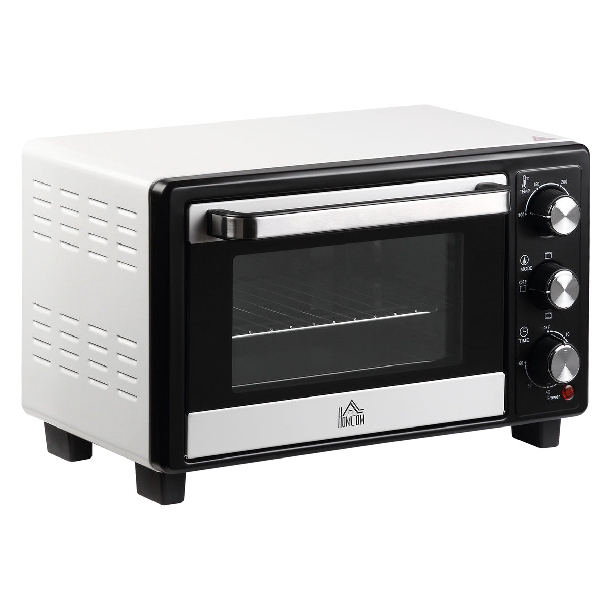 Fornetto Elettrico 16L Temperatura Regolabile e Timer, 3 Metodi di Cottura e Accessori, 1400W, Bianco
