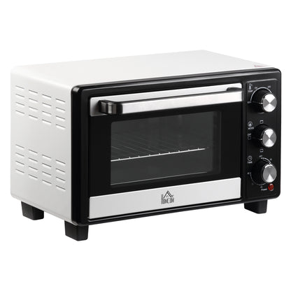 Fornetto Elettrico 16L Temperatura Regolabile e Timer, 3 Metodi di Cottura e Accessori, 1400W, Bianco