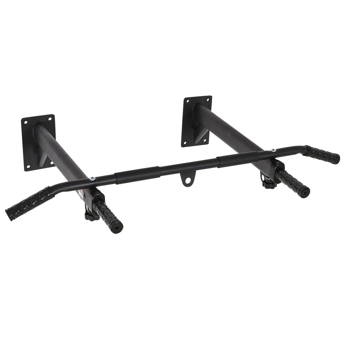 Barra per Trazioni a Muro 2 in 1 con 3 Impugnature Diverse, in Acciaio, 93.5x65x17 cm, Nero