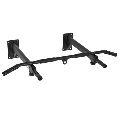 Barra per Trazioni a Muro 2 in 1 con 3 Impugnature Diverse, in Acciaio, 93.5x65x17 cm, Nero