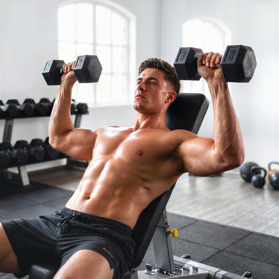 Set di Manubri Palestra, 2x8 kg, con Impugnatura Antiscivolo, Allenamento Forza Fitness Casa, Nero