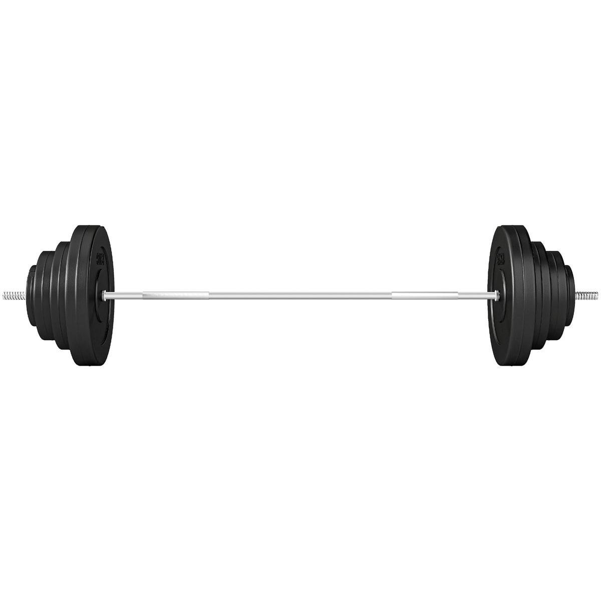 Set Bilanciere e Dischi da 70 kg totali con 8 Pesi, Regolabile e Antiscivolo, Nero