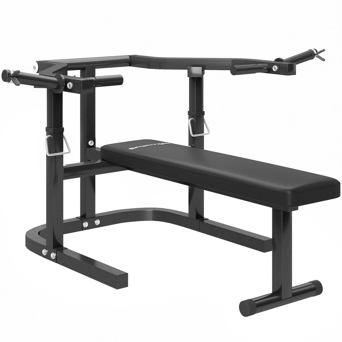 Macchina Pettorali ad Altezza Regolabile in Acciaio, 150x150x60-85 cm, Nero