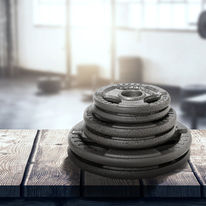 Set di 6 Dischi Pesi per Bilanciere e Manubri 2.5-35KG, Dischi palestra in Acciaio con Foro 50 cm, Ideali per Bilancieri Olimpionici, Argento
