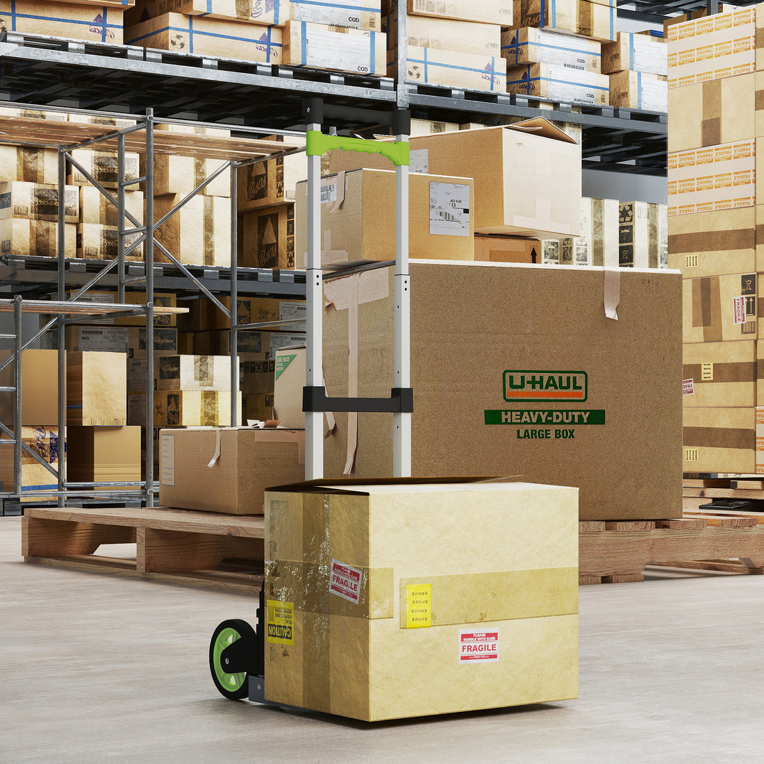 Carrello Portapacchi Pieghevole Capacità 70 kg con Maniglia Telescopica in Alluminio, Argento