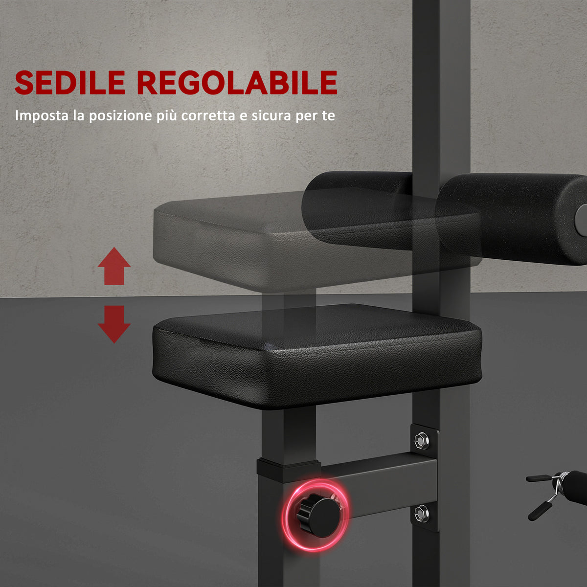 Stazione Fitness Pull Down da Casa con Panca e Cavo Regolabile, in Acciaio 107x120x190cm Nero