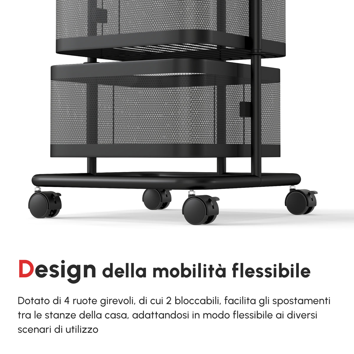 Carrello Portavivande con 4 Cestelli, Piano d&