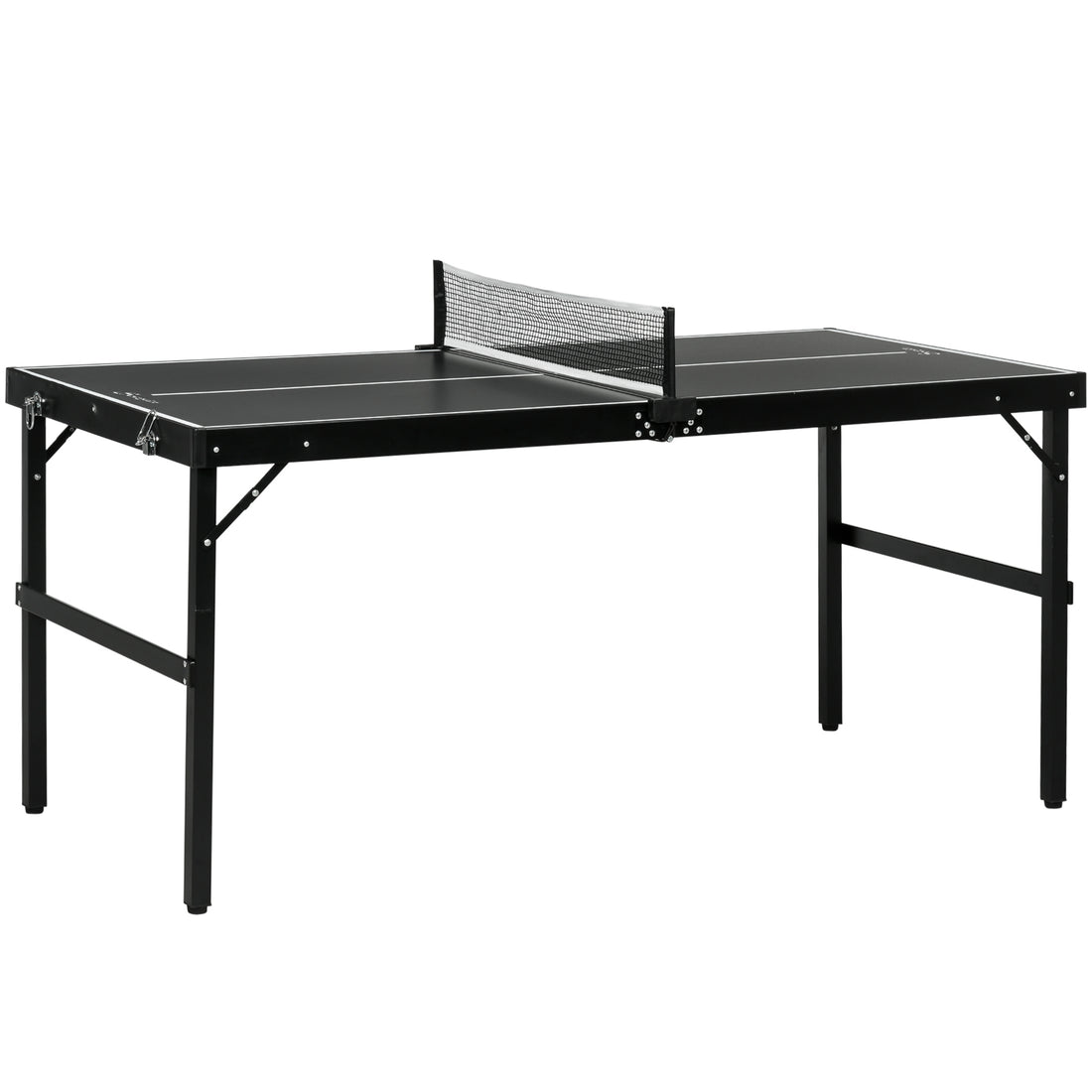 Mini Tavolo Ping Pong Pieghevole con Rete da Gioco e Maniglia da Trasporto, Tavolo da Ping Pong in Alluminio e MDF