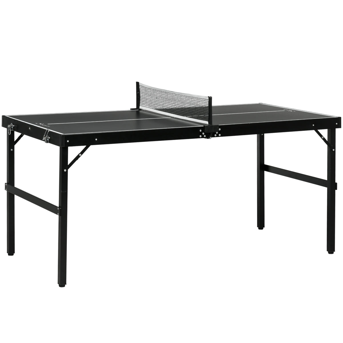 Mini Tavolo Ping Pong Pieghevole con Rete da Gioco e Maniglia da Trasporto, Tavolo da Ping Pong in Alluminio e MDF