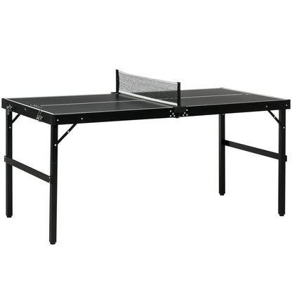 Mini Tavolo Ping Pong Pieghevole con Rete da Gioco e Maniglia da Trasporto, Tavolo da Ping Pong in Alluminio e MDF