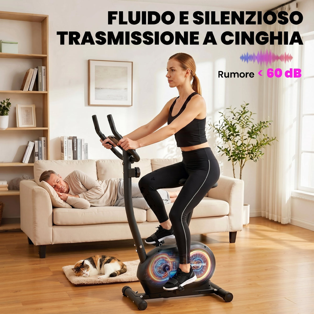 Cyclette Bluetooth, App, Silenziosa, 8 Livelli Resistenza Magnetica per Casa.