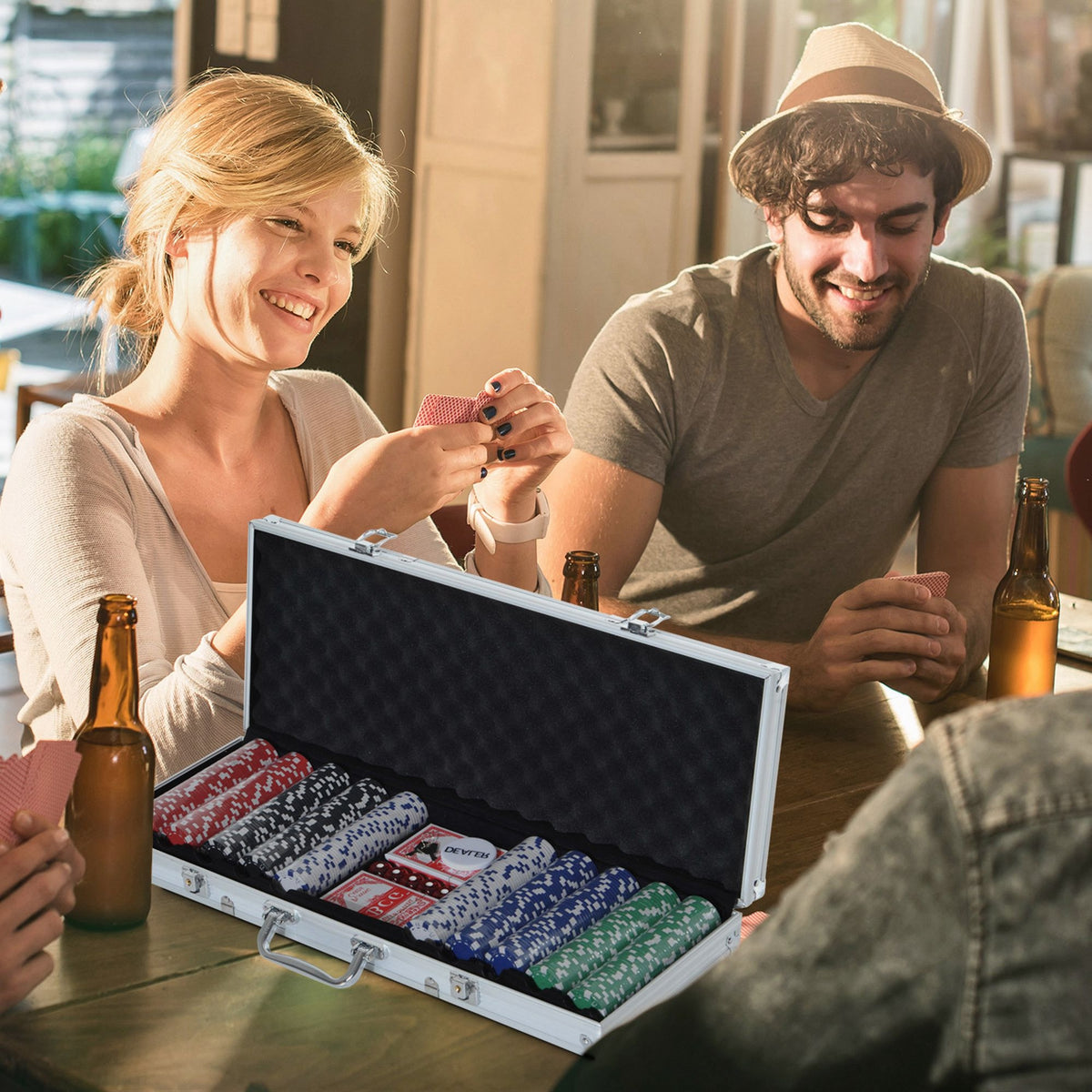 Valigetta Poker Professionale in Alluminio, Set Poker con 500 Fiches e 2 Mazzi per Texas hold&