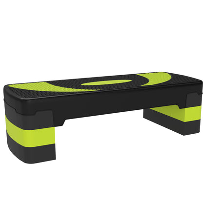 Stepper Fitness per Aerobica Regolabile su 3 Altezze da 10-15-20 cm, Verde e Nero