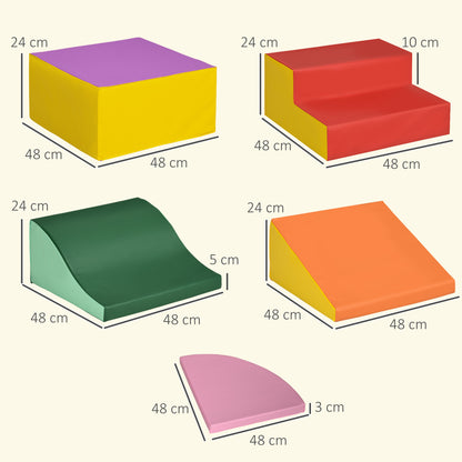 Set Costruzioni Morbide per Bambini 1-3 Anni da 6 Pezzi in PU ed EPE Multicolore