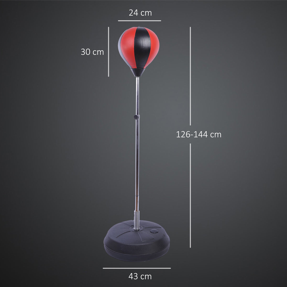 Set Punching Ball da Terra per Adolescenti con Guantoni e Pompa, Altezza Regolabile da 126-144 cm