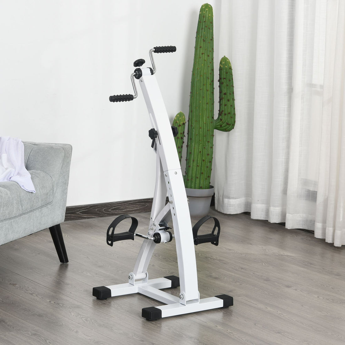 Pedaliera Braccia e Gambe da Divano o Poltrona con Schermo LED, Altezza e Intensità Regolabile, Bianco, 40x42.5x100cm