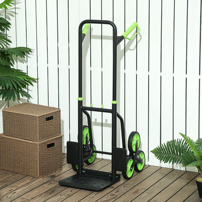 Carrello Portapacchi per Scale 6 Ruote, Pieghevole, Portata 120kg, in Acciaio, per Trasloco, Giardinaggio, Verde