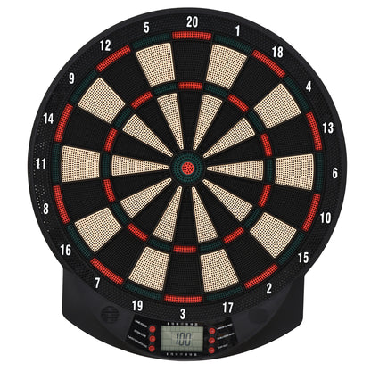 Bersaglio a freccette elettronico in PP con 6 Freccette e Tabellone segna Punti, 44x39.5x 2.2cm, Nero