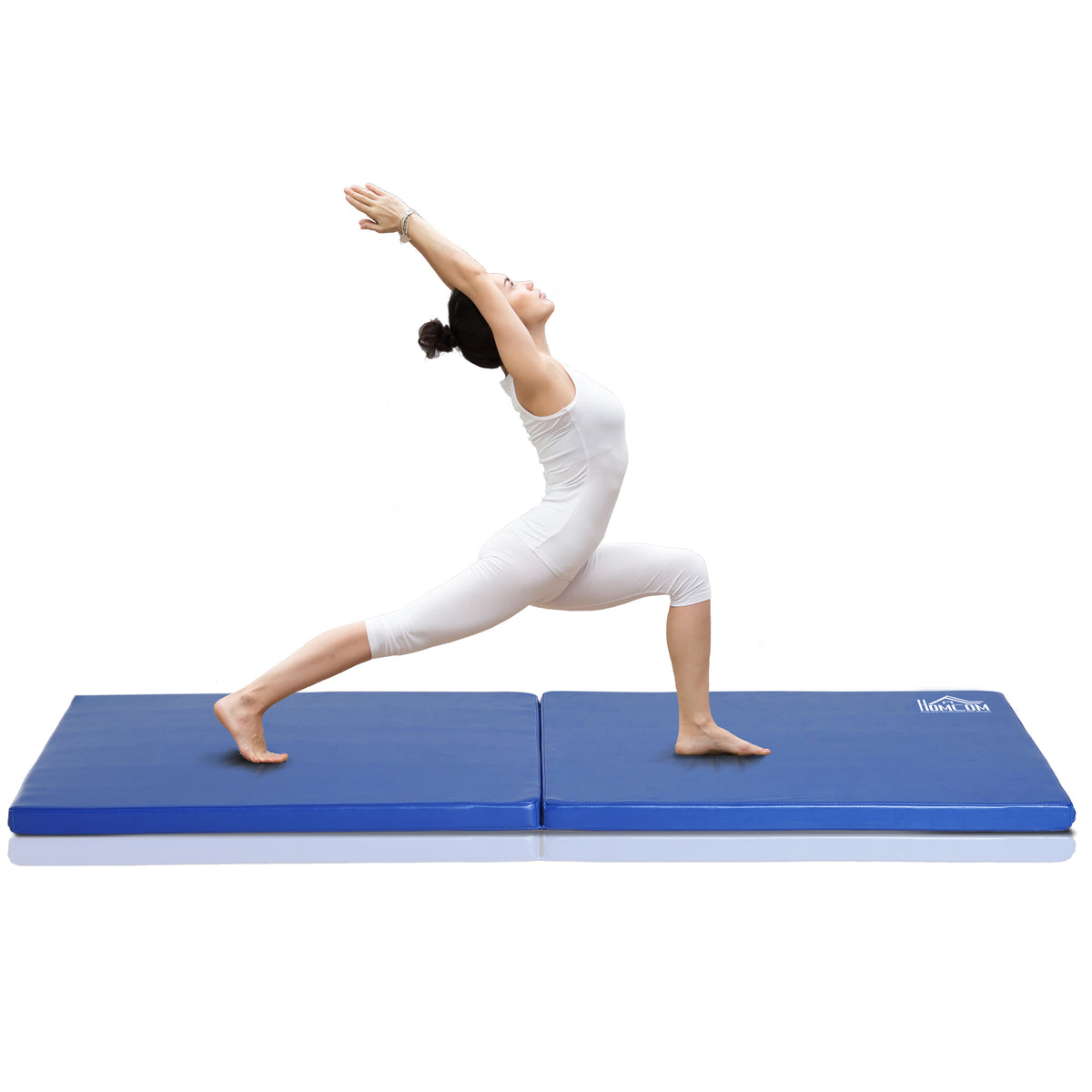 Tappetino da Ginnastica Pieghevole, Materassino Fitness Spesso 5 cm e Antiscivolo, 180x60x5 cm, Blu
