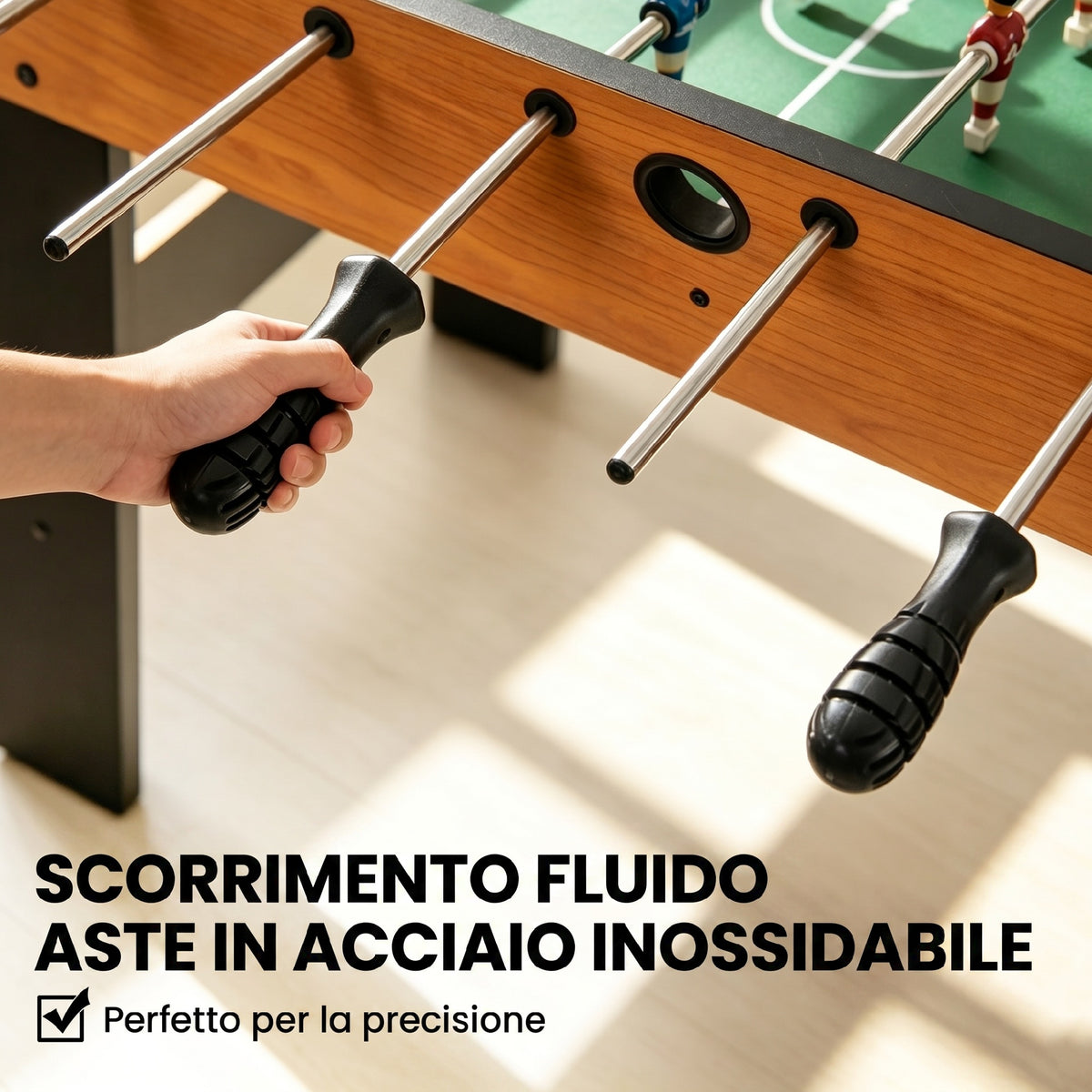 Mini Calcio Balilla Pieghevole, 22 Giocatori, 2 Palline, 2 Segnapunti Manuali e Maniglie Antiscivolo, Set da Gioco Freestanding per Famiglia