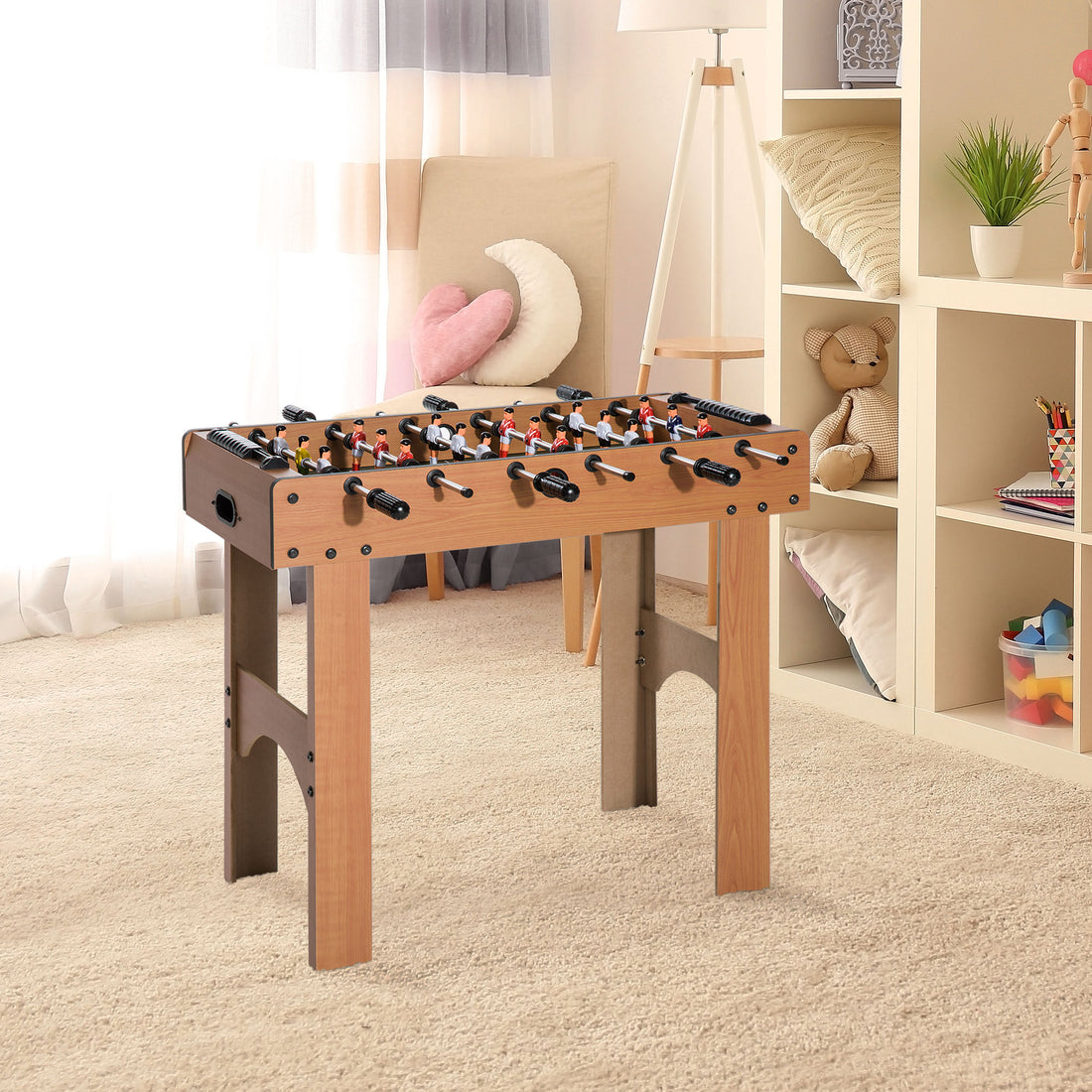 Calcio Balilla Professionale per Bambini e Adulti con Aste in Legno MDF 92x46x78cm