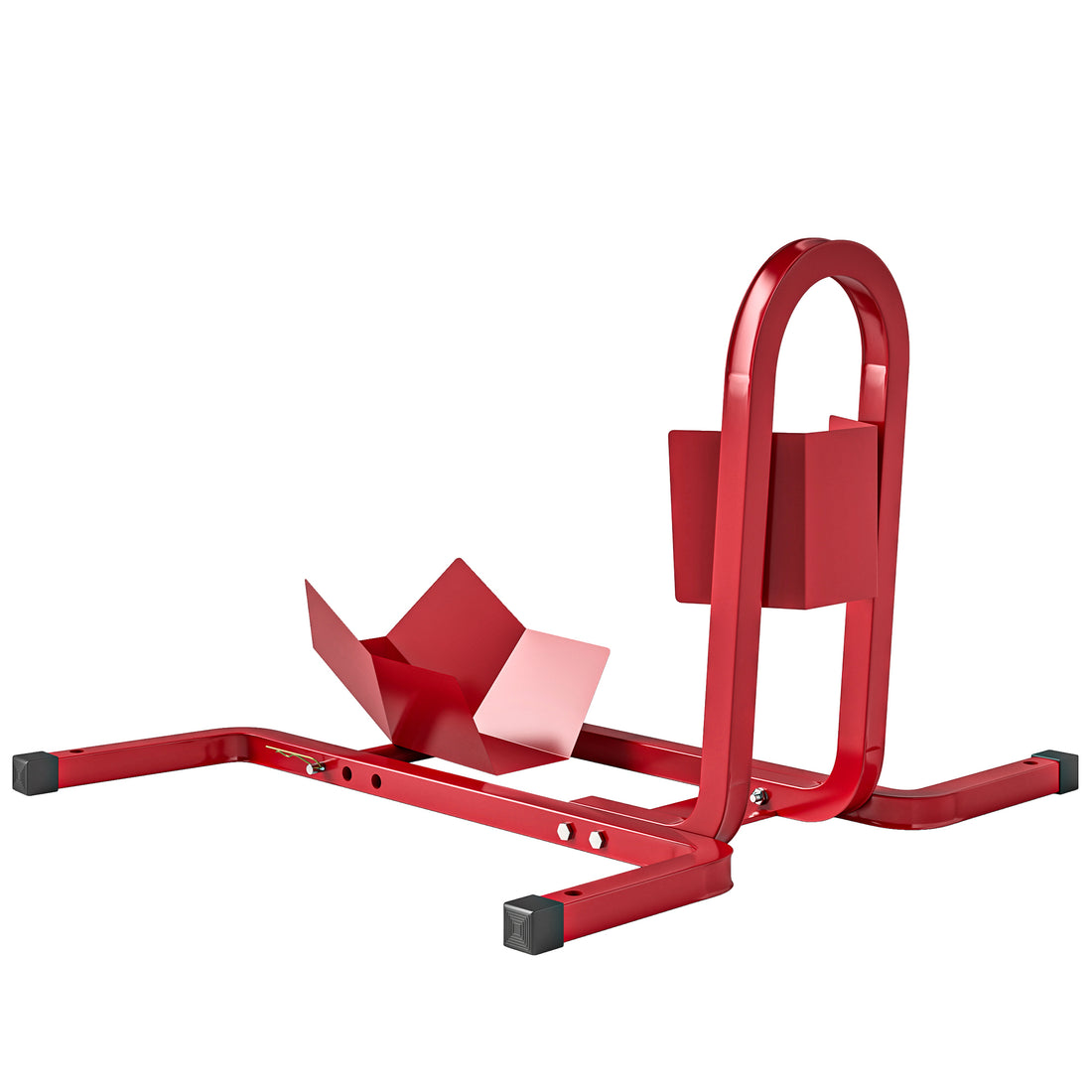Blocca Ruota Moto Regolabile su 3 Livelli da 250 kg max in Metallo, 60x55x43 cm, Rosso