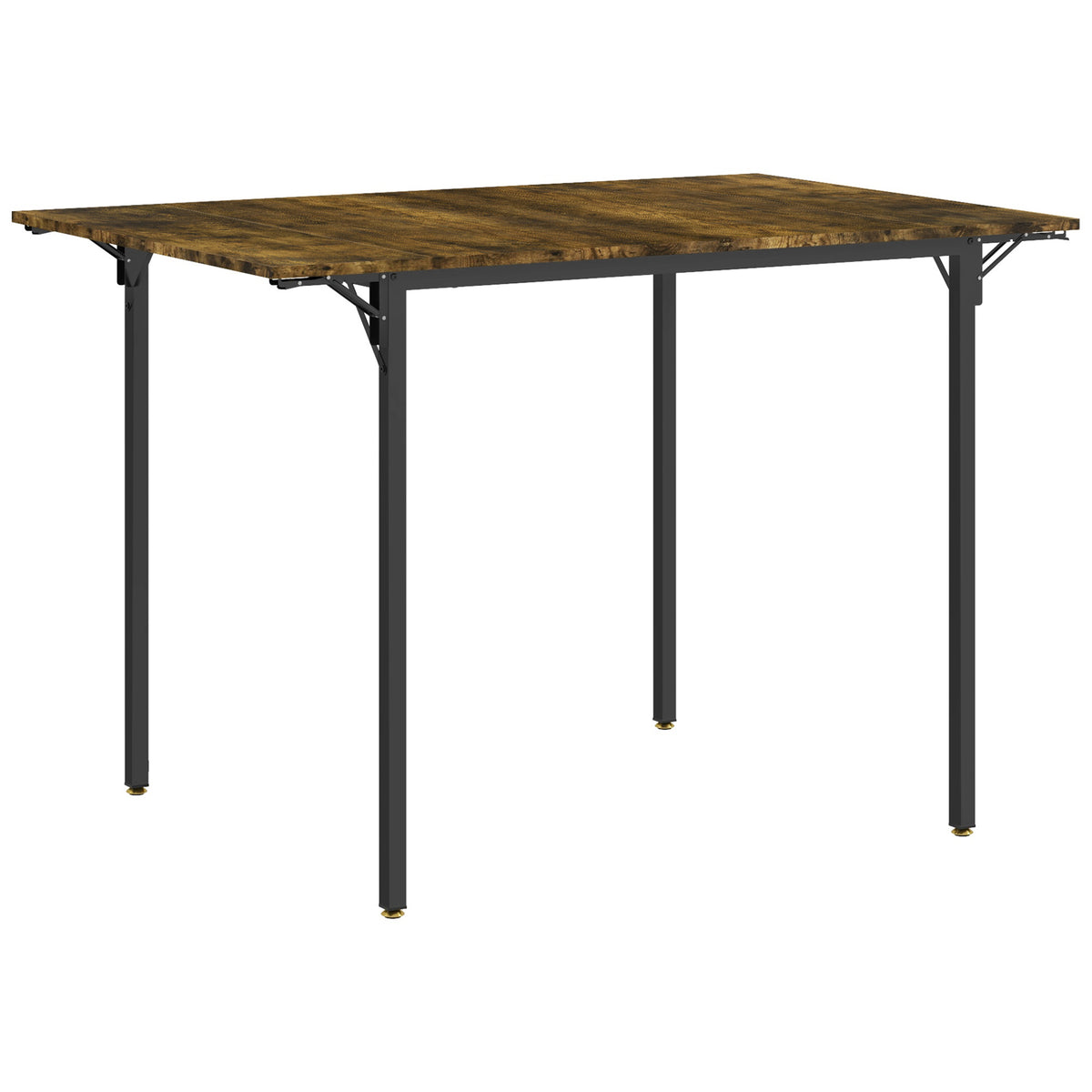 Tavolo da Pranzo a Ribalta stile Industriale per 2-4 Persone in Legno e Metallo, 120x79x79 cm, Marrone Rustico