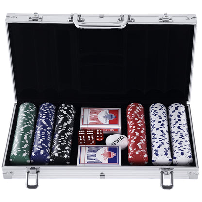 Valigetta Poker Professionale in Alluminio, Set Poker con 300 Fiches e 2 Mazzi per Texas hold&