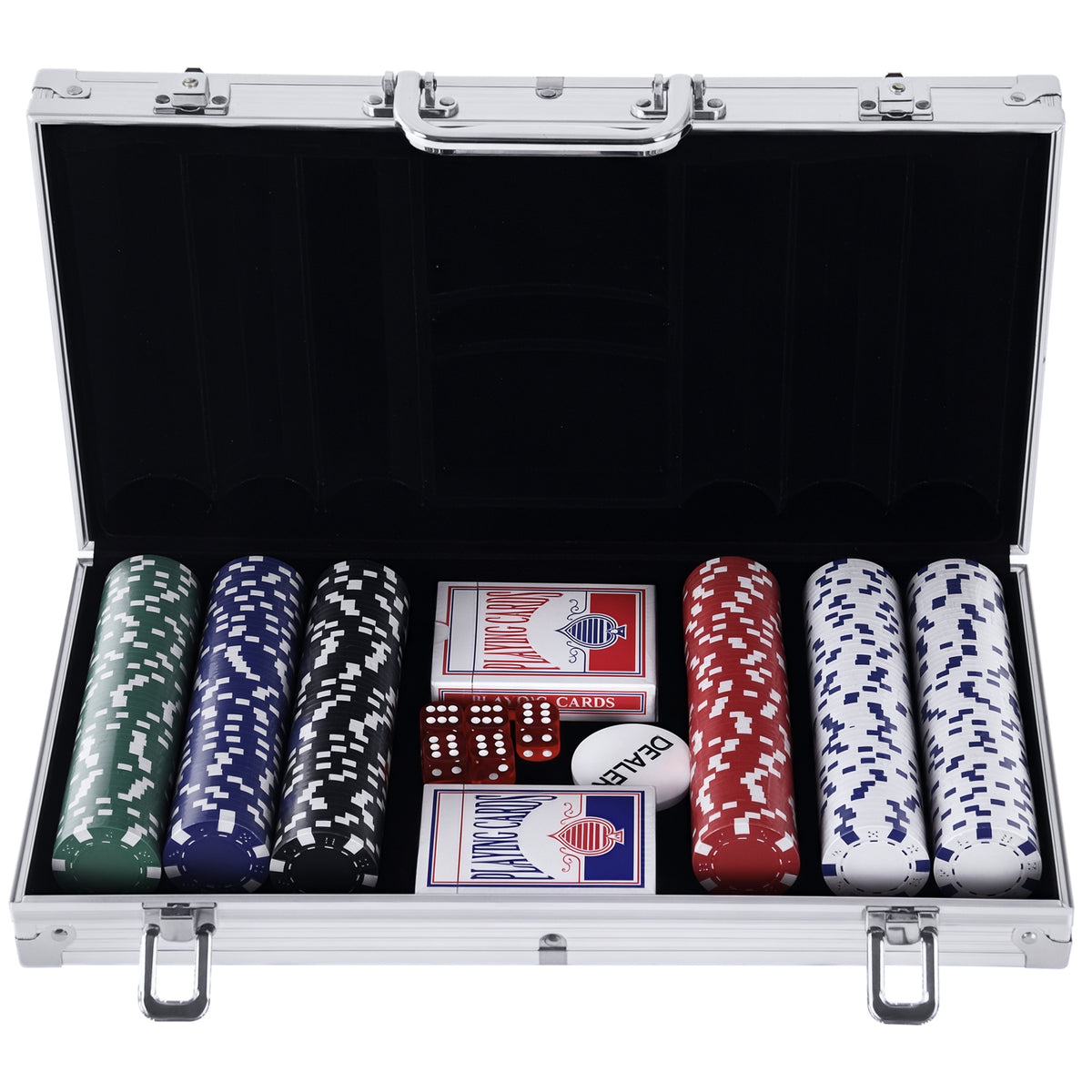 Valigetta Poker Professionale in Alluminio, Set Poker con 300 Fiches e 2 Mazzi per Texas hold&
