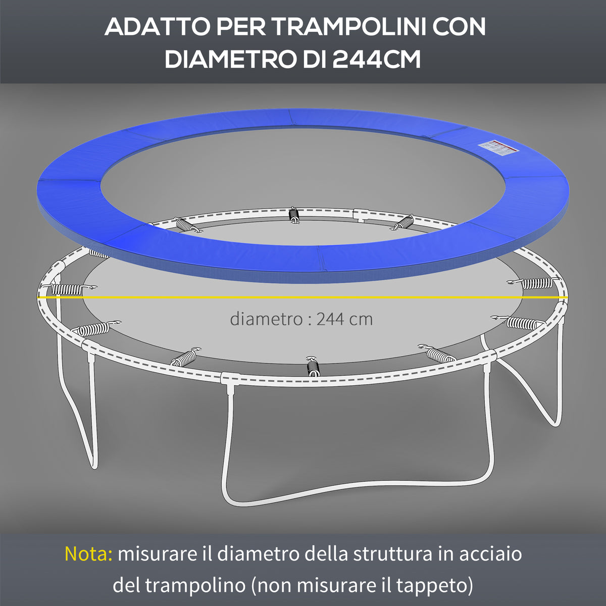 Bordo di protezione per trampolino, blu 305cm