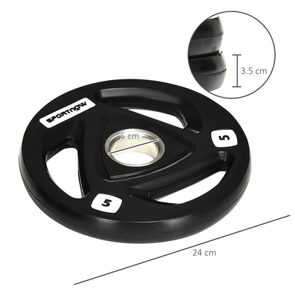 Set di 2 Dischi Pesi in Acciaio con Rivestimento in Gomma per Bilanciere