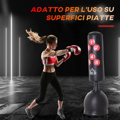 Sacco da Boxe da Terra, Sacco da Pugile per Adulti e Bambini, Fit Boxe Arti Marziali (50x50x165cm)