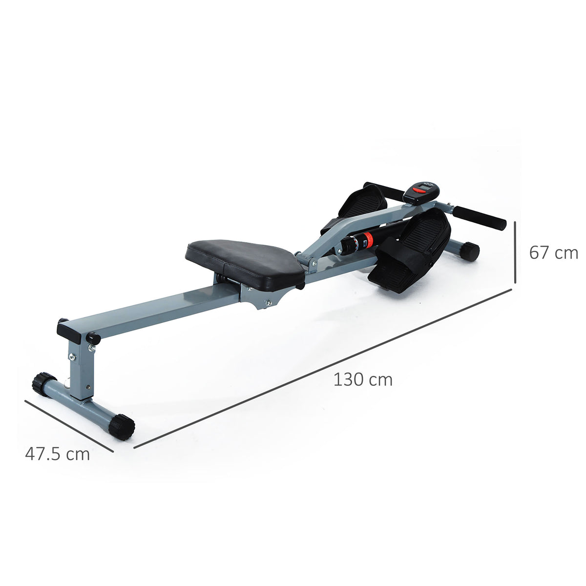 Vogatore Professionale a Tiraggio Centrale per Allenamento da Casa Salvaspazio con Display 130 x 47.5 x 67cm