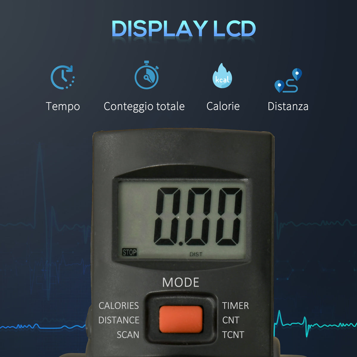 Mini Cyclette per Riabilitazione con Altezza e Resistenza Regolabile e Display LCD, in Acciaio e ABS, Nera e Rossa