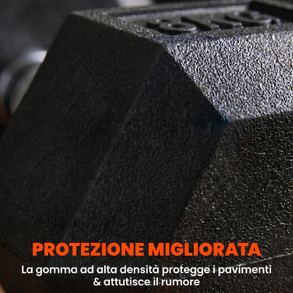 Set di Manubri Palestra, 2x8 kg, con Impugnatura Antiscivolo, Allenamento Forza Fitness Casa, Nero