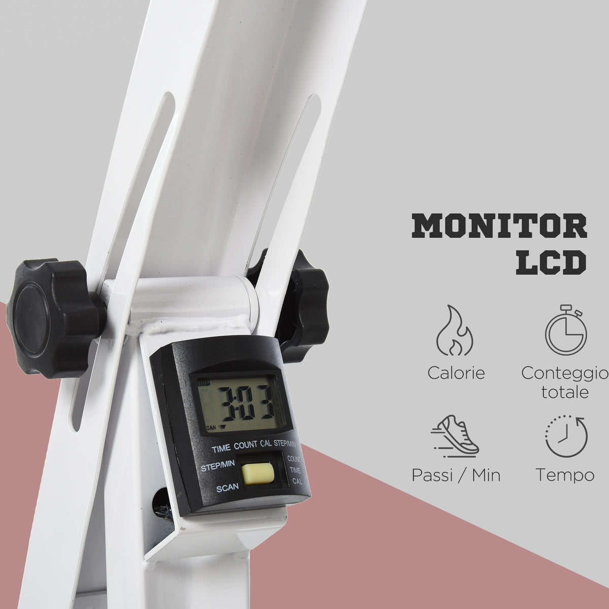 Pedaliera Braccia e Gambe da Divano o Poltrona con Schermo LED, Altezza e Intensità Regolabile, Bianco, 40x42.5x100cm