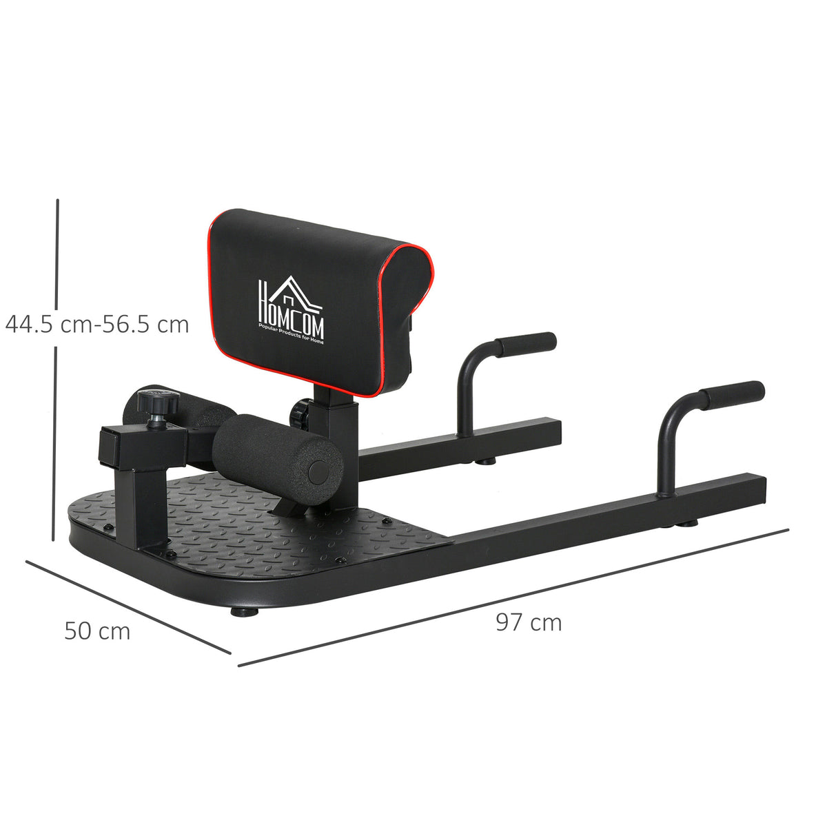 Macchina Squat 3 in 1, Macchina per Deep Sissy Squat Sit Up Push Up Regolabile Acciaio, Multifunzione, per Fitness, Allenamento, Leg Press, Addominali e Flessioni, Nero