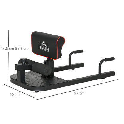 Macchina Squat 3 in 1, Macchina per Deep Sissy Squat Sit Up Push Up Regolabile Acciaio, Multifunzione, per Fitness, Allenamento, Leg Press, Addominali e Flessioni, Nero