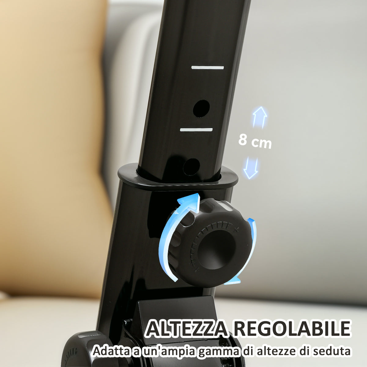 Cyclette per Riabilitazione Gambe e Braccia Pieghevole, Schermo LCD e Altezza Manubrio Regolabile, Nero