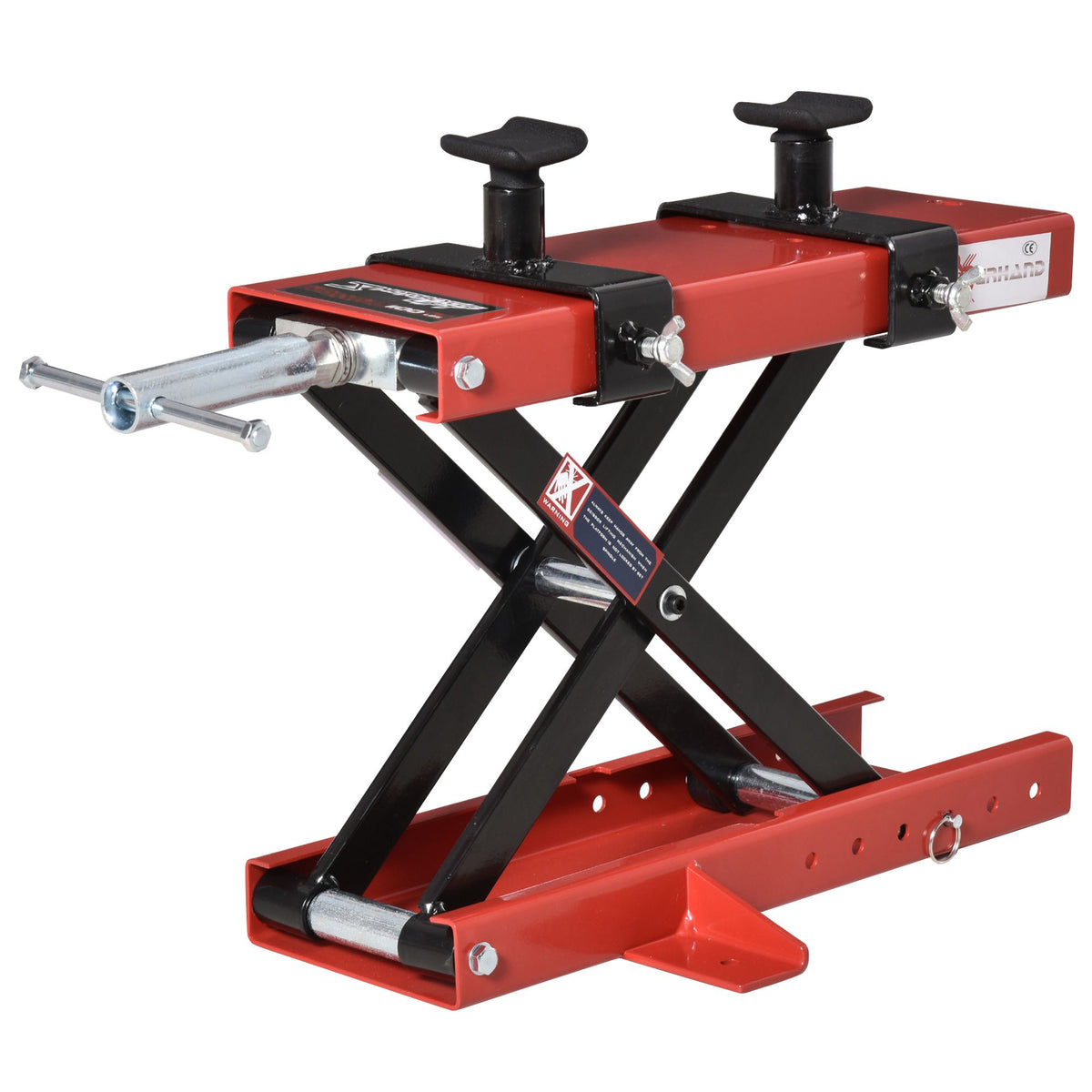 Cavalletto Alzamoto a Forbice, Sollevatore Moto, Cavalletto Moto Centrale Regolabile Fino 500kg in Metallo Rosso