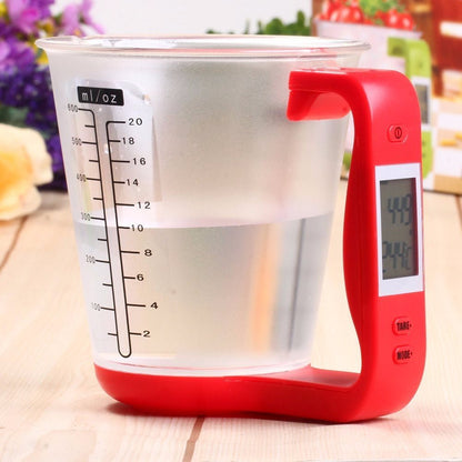 Kitchen electronics with 1kg measuring cup, liquid food scale, milk and coffee scale