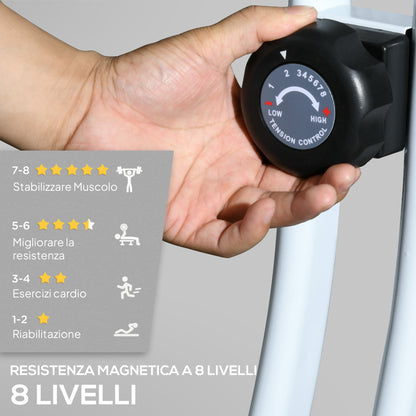 Cyclette Magnetica Pieghevole a 8 Livelli di Resistenza con Seduta Regolabile, in Acciaio, 97x43x110 cm, Nero