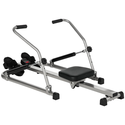 Vogatore Pieghevole, 4 Livelli di Resistenza e Display, Acciaio e ABS, 129x70x70 cm