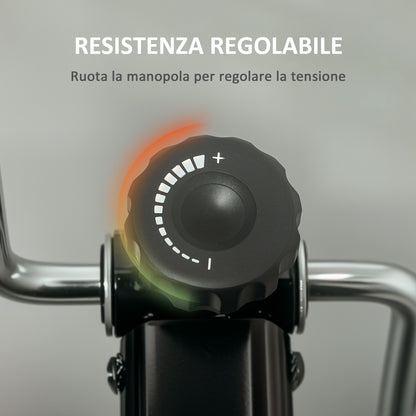 Cyclette per Riabilitazione Gambe e Braccia Pieghevole, Schermo LCD e Altezza Manubrio Regolabile, Nero