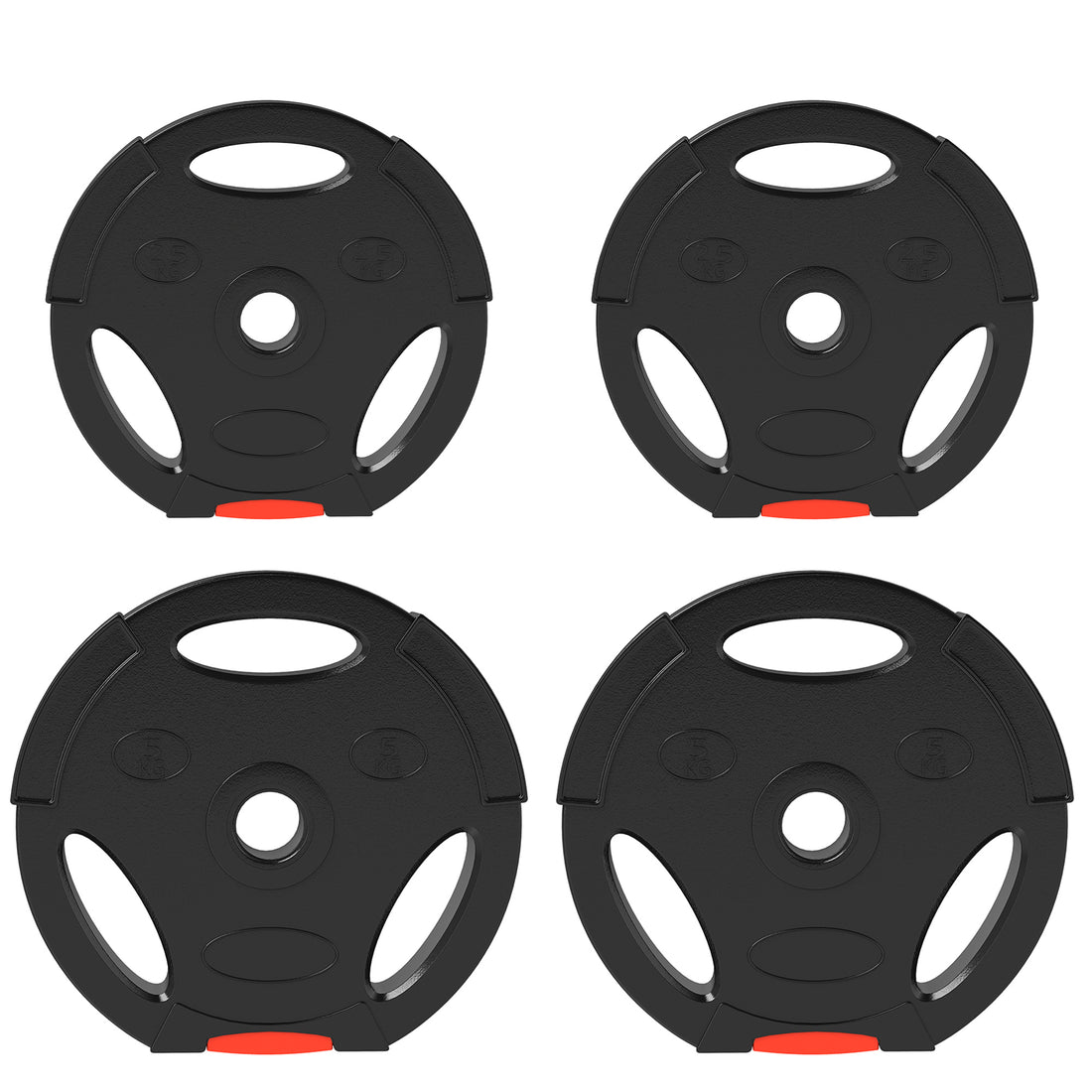 Kit Pesi con 2 Dischi da 5 kg e 2 Dischi da 2.5 kg in Polipropilene e Sabbia, 27x4.5 cm e 24x3.5 cm, Nero