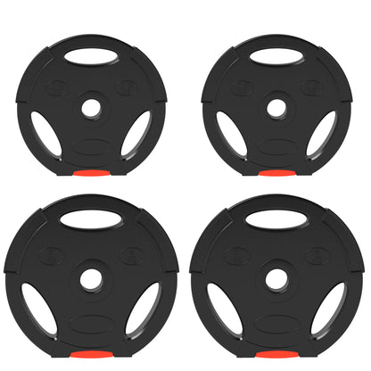 Kit Pesi con 2 Dischi da 5 kg e 2 Dischi da 2.5 kg in Polipropilene e Sabbia, 27x4.5 cm e 24x3.5 cm, Nero