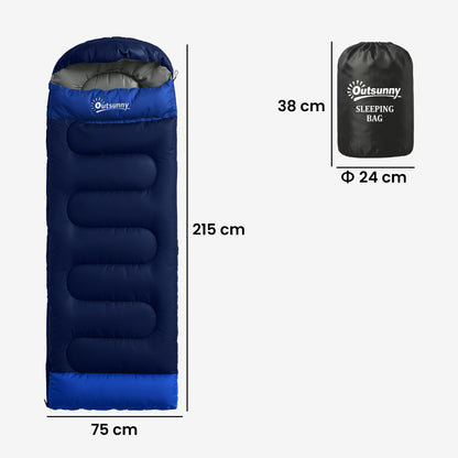 Sacco a Pelo Singolo per Adulti, Leggero e Compatto, 75x215 cm, Blu Navy