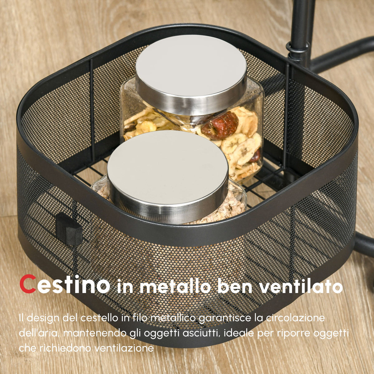 Carrello Portavivande con 4 Cestelli, Piano d&